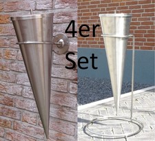 4er Set Edelstahl Gartenfackel