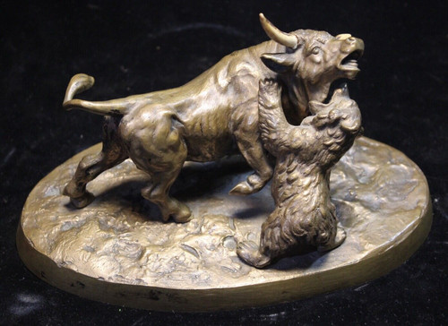 Alte bronze figur bär stier - bär,