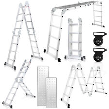 Klappleiter 4x4/4x5 150kg Tragbar Ausziehbar Mehrzweckleiter Multifunktion Alu