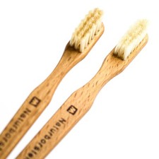 Holzzahnbürste Öko Naturborsten Zahnpflege Buchenholz kein Bambus Natur Borste