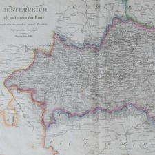 Österreich Historische Landkarte Tranquillo Mollo koloriert Kuperstich um 1818