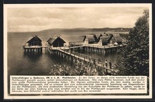 Unteruhldingen a. Bodensee, Pfahlbauten, Ansichtskarte 1942 