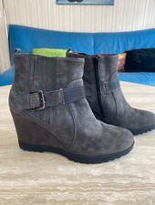 Jette Joop Stiefeletten Keilabsatz grau Leder Gr 41