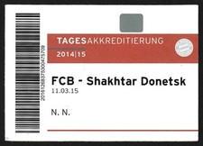 Ticket | 2014/15 | Bayern München v Shakhtar Donetsk | UEFA Champions League