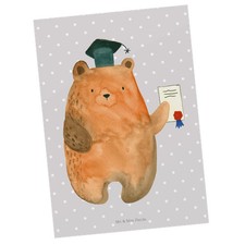 Postkarte Bär Prüfung -