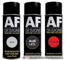 Autolack für Audi LZ7L Lavagrau Perl Klarlack Grundierung Spraydose Set