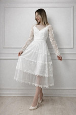 Elegantes Spitzenkleid Weiß