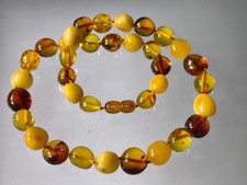 Bernstein Kette aus Natur Bernstein Bunt Geschliffen