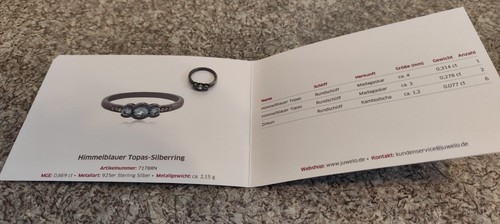 Himmelblauer topas silberring - himmelblauer,