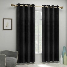 Verdunklungsgardine Verdunkelungsvorhang Samt Blackout Thermo Ösen Kräuselband