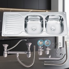 Edelstahlspüle 120CM Doppel