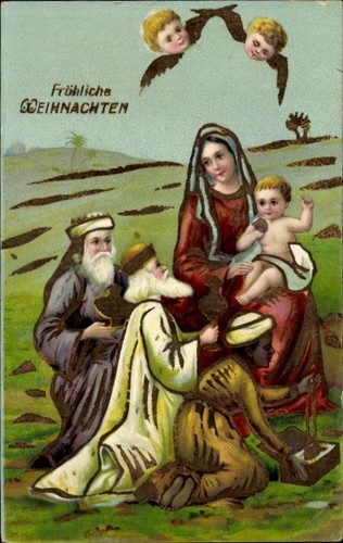 Frohe weihnachten maria - ak, weihnachten,