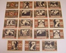 18 Banknoten Notgeld Stadt