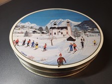 Trumpf Pralinendose 400g – Josef Hawle Seefeld – Wintermotiv – Blechdose Vintage