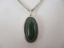 Vintage Franz Scheuerle FS 925 Anhänger mit Jade + FBM Kette 925 klassisch clean