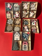 12 Stück Holz Deko Anhänger Weihnachten / Advent / Nikolaus / Tannenbaum