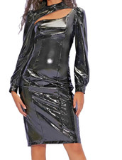 Lackkleid Gr.M 40/42 Partykleid glanz kleid vinyl pu