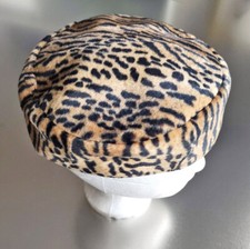 Hut Mütze Kopfschmuck mit Leopardenmuster Unikat Spezialanfertigung