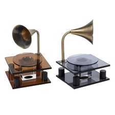 Phonograph Modell Metall Glas
