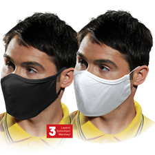 Maske 10 STÜCK Mundschutz Baumwolle Stoffmaske waschbar Behelfsmaske 3-lagig