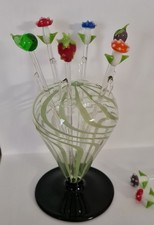 Vintage 50er J. Mundgeblasen Glas 8Stck. Spicker f. Cocktailbar