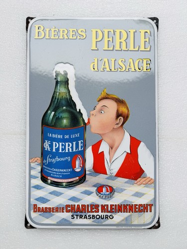 Emailschild bieres perle - la,