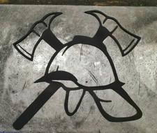 Feuerwehr Helm Deko Beile Zunftzeichen Emblem Schutzhelm Logo aus 3mm Stahl