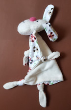 Süßes Schmusetuch witziger Hund mit Rassel & Panda-Bären-Druck  unbenutzt NEUw