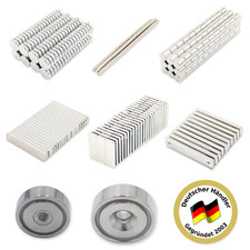 Neodym Magnete extra stark N52 | Supermagnete NEU Scheiben, Topf, Block, N42 N40