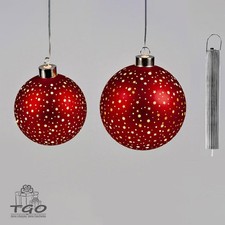 Formano Hänger Kugel rot mit LED mit Stern-Dekor-814937