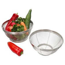 MamboCat 2er Set Küchen-Sieb CARA Ø25cm & Ø22cm Abtropf-Seiher Salat Edelstahl 