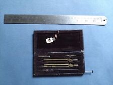 Zirkelkasten und Inch/mm/cm Lineal, vintage