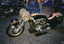 Snapshot Farben Motorrad Motorrad Hamburg 2003 Biker Harley Davidson Chopper