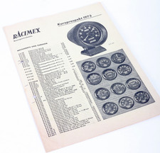 Original RACIMEX Kurzprospekt 1973 Rennsportzubehör Vintage