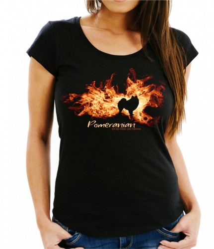 Damen shirt pomeranian feuer - damen,