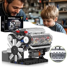 Technik V8 Motor Bausatz Benzin Bausteine Benzinmotor Modellbausatz Motorenkit