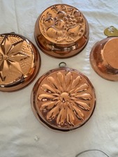 4 alte Backformen aus Kupfer