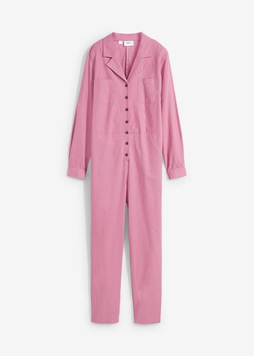 Leinen jumpsuit 54 altrosa - leinen-jumpsuit,