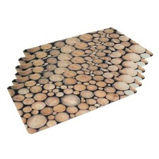 6 Platzsets Baumstamm Kunststoff abwaschbar Platzdecke Tischdeko Platzmatte Baum