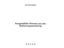 VOLVO S60 Recharge Ausgewählte Themen aus : Bedienungsanleitung 2024 Handbuch BA