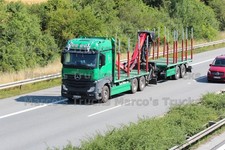 LKW Foto Mercedes-Benz Actros Langholz-Transporter Deutschland grün Forst #l1ua