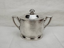 Zuckerdose Hammerschlag Versilbert Manufaktur Wellner Widmung 1937 Dessau 25cl