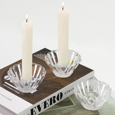 3er Klarer Stabkerzenhalter