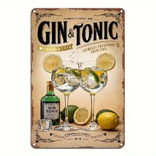 Blechschild gin tonic cocktail - blechschild,