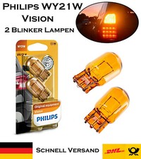 2x Philips Vision WY21W 12V 12071B2 Original Orange Blinker Ersatz Halogen Lampe