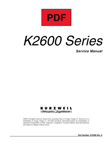 Kurzweil k2600 serie service - kurzweil,