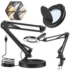Lupe mit Licht und Ständer 10X 15X LED Faltbarem Leselupe Handlupe Arbeitslupe