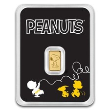 Goldbarren 0,5 Gramm Gold  Peanuts ® Snoopy 75th Anniversary im Blister