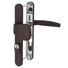 Türbeschlag Schmalrahmengarnitur 92mm Abstand Langschild Braun Schutzbeschlag