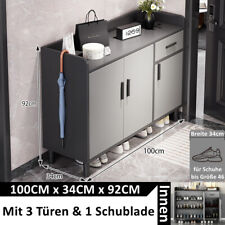 Schuhschrank Kommode 100x34x92cm Schrank Schuhregal Schuhablage 3 Tür Schublade
